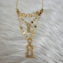 Load image into Gallery viewer, Necklace - Gold chains with lock pendants
