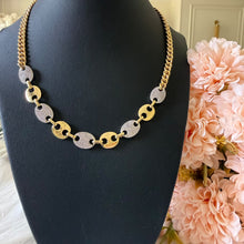 Load image into Gallery viewer, Necklace - Gold chain circles with stones circles
