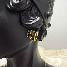 Load image into Gallery viewer, Sets - Stainless steel 2 pieces necklace and earrings black circle letter
