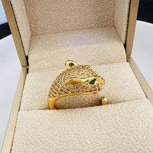 Load image into Gallery viewer, Ring - ring free size head green eyes
