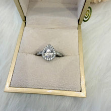 Load image into Gallery viewer, Ring - Silver free size zircon pear shape
