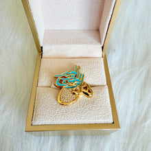 Load image into Gallery viewer, Ring - Gold size 7/8/9 ring turquoise hwa alra7man alra7em
