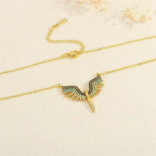 Load image into Gallery viewer, Necklace - Gold chain coloured zircon phoenix
