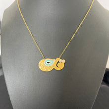 Load image into Gallery viewer, Necklace - Stainless steel gold kol with zircon

