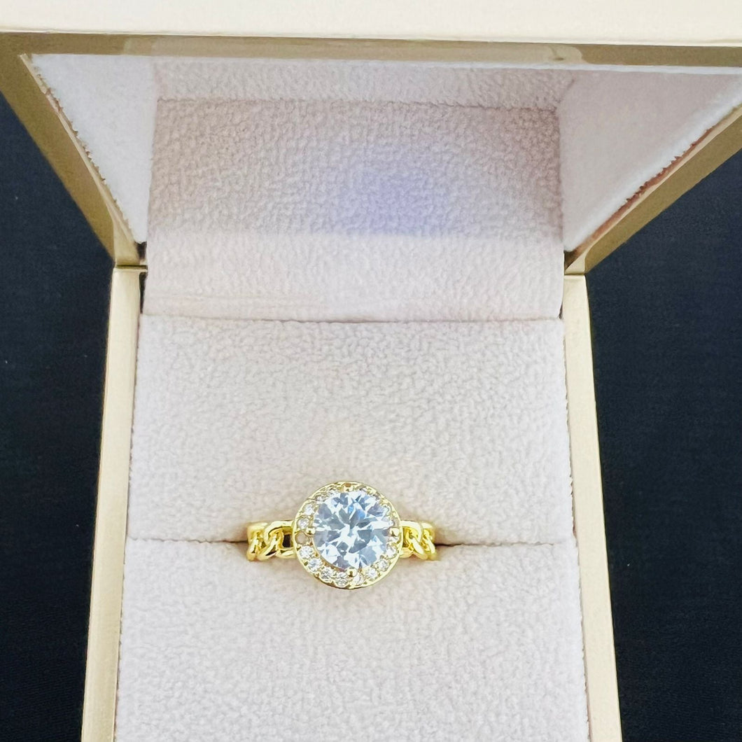 Ring - ring free size big crystal stone