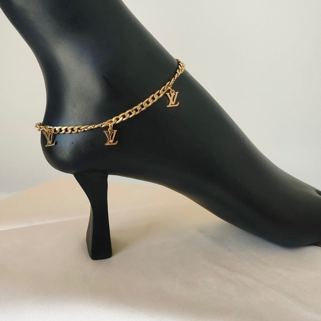 Anklet - stainless steel chain with letters