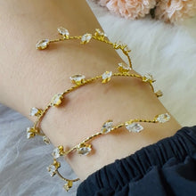 Load image into Gallery viewer, Bracelet - Gold twisted bracelet with stones
