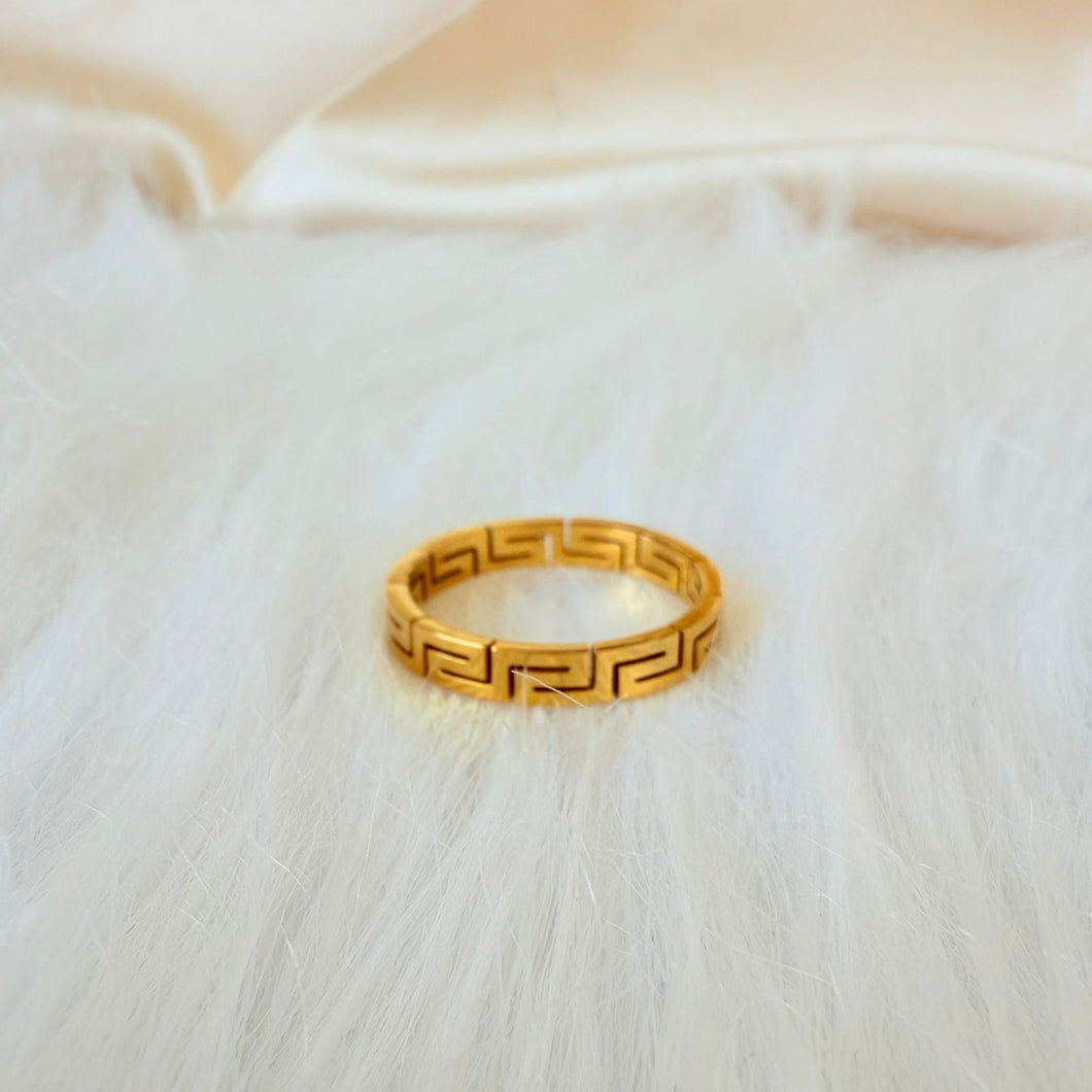 Ring - Stainless steel size 9 gold zigzag