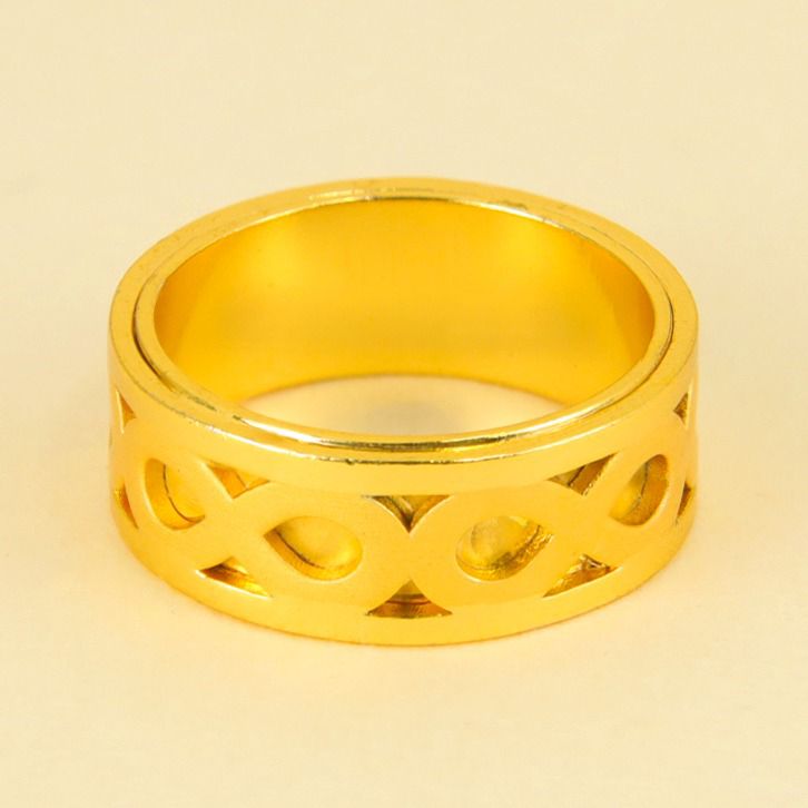 Ring size 6/7/8/9 - Gold ring infinity shapes