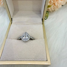 Load image into Gallery viewer, Ring - Silver free size zircon pear shape
