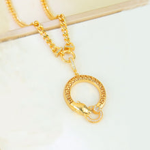 Load image into Gallery viewer, Necklace - Gold chain circle tiger head
