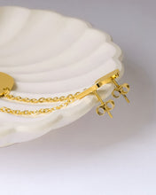 Load image into Gallery viewer, Stainless steel- Earrings long chain gold circle
