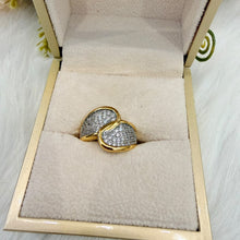 Load image into Gallery viewer, Ring - Gold free size zircon connected shape
