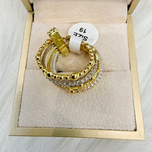 Load image into Gallery viewer, Ring - Gold zircon different rows shapes
