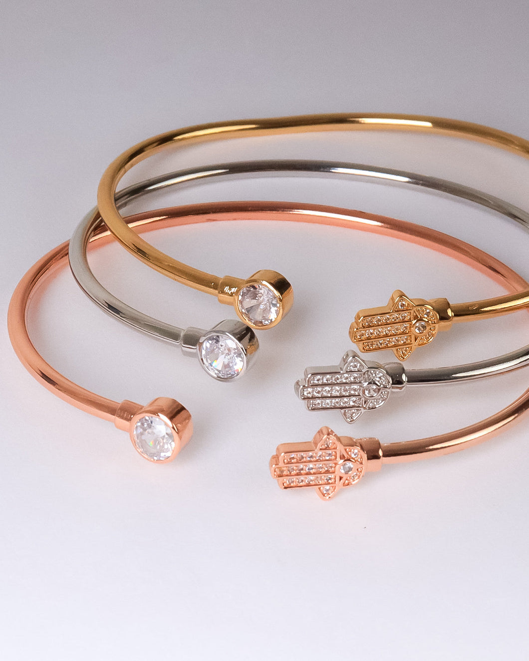 Sets- 3 colored zircon palm bangles