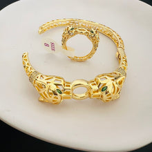 Load image into Gallery viewer, Sets - 2 pieces bracelet and ring size 7/8 two head zircon stones
