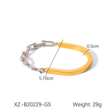 Load image into Gallery viewer, Necklace - Stainless steel gold bangle silver chains
