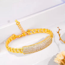Load image into Gallery viewer, Bracelet - Small size Gold wide chain zircon new shape
