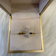 Load image into Gallery viewer, Ring - Gold free size zircon twisted two shapes
