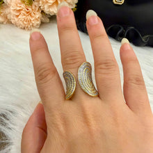 Load image into Gallery viewer, Ring - Gold free size zircon ring twisted
