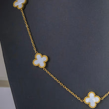Load image into Gallery viewer, Necklace - Stainless steel 5 white clovers
