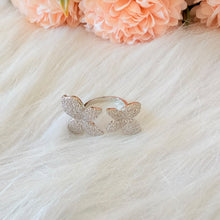 Load image into Gallery viewer, Ring - Silver free size zircon flower
