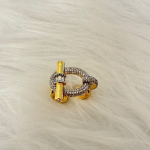 Load image into Gallery viewer, Ring - Gold ring free size with big zircon shape

