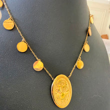 Load image into Gallery viewer, Necklace - Stainless steel gold circles with oval shape gold
