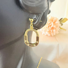 Load image into Gallery viewer, Sets - Stainless steel 2 pieces necklace and earrings zircon circle
