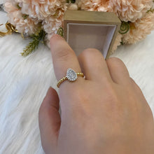Load image into Gallery viewer, Ring - Gold free size zircon pear shape
