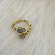 Load image into Gallery viewer, Ring - Gold free size zircon twisted two shapes
