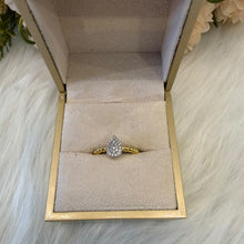 Load image into Gallery viewer, Ring - Gold free size zircon pear shape
