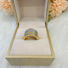 Load image into Gallery viewer, Ring - Gold free size zircon rows shape
