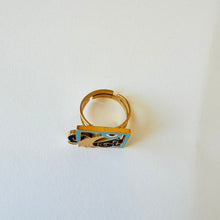 Load image into Gallery viewer, Ring - Stainless steel free size ring gold square kol and eye shape
