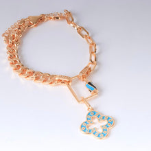 Load image into Gallery viewer, Bracelet - new shape turquoise pendant clover

