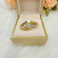 Load image into Gallery viewer, Ring - Gold zircon different rows gold and silver
