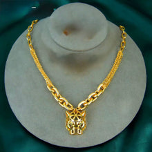 Load image into Gallery viewer, Necklace - Gold chain big tiger head
