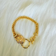 Load image into Gallery viewer, Bracelet - Simple gold bracelet with zircon tiger head
