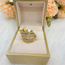 Load image into Gallery viewer, Ring - Gold zircon different rows shapes
