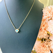 Load image into Gallery viewer, Necklace - Stainless steel gold white eye Clover shape
