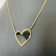 Load image into Gallery viewer, Necklace - Stainless steel gold black heart
