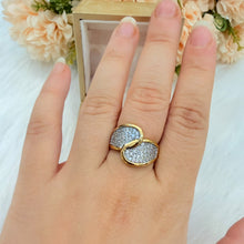 Load image into Gallery viewer, Ring - Gold free size zircon connected shape
