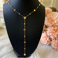 Load image into Gallery viewer, Necklace - Stainless steel gold hearts with small circles
