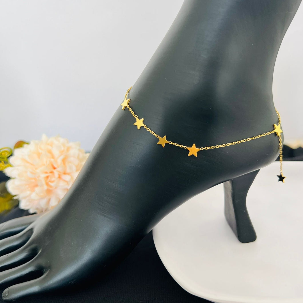Anklet - stainless steel small stars