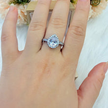 Load image into Gallery viewer, Ring - Silver free size zircon pear shape
