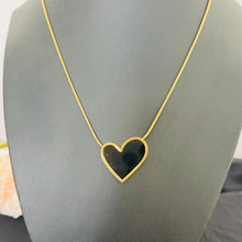 Load image into Gallery viewer, Necklace - Stainless steel gold black heart
