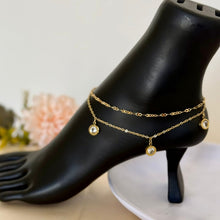 Load image into Gallery viewer, Anklet - stainless steel circle stones
