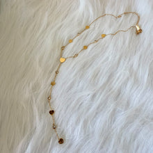 Load image into Gallery viewer, Necklace - Stainless steel gold hearts with small circles
