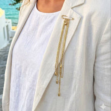 Load image into Gallery viewer, Brooch - New shape long gold brooch
