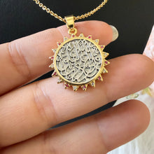 Load image into Gallery viewer, Necklace - Gold chain sun shape silver kol a3oz b rab elfalak
